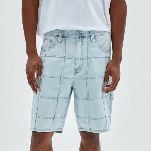 New GUESS Originals Windowpane Carpenter Shorts SZ 31 - Picture 1 of 15